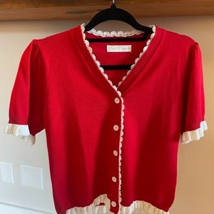Retro re-pop 40s/50s short sleeve buttoned cardigan